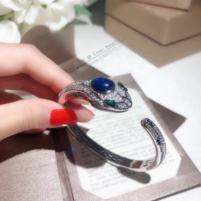 Bvlgari飾品 寶格麗藍寶石寶格麗蛇手鐲 Serpenti高級珠寶手鐲  zgbq3177